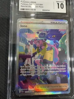 Pokemon TCG Paldean Fates Iono 237/091 SIR CGC Gem Mint 10 - Image 2