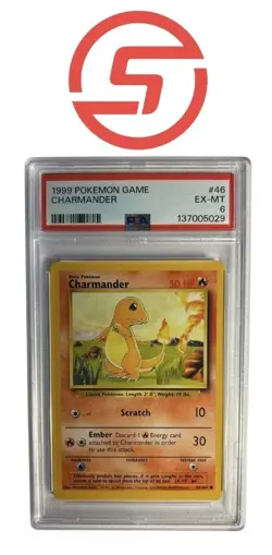 Charmander 1999 Pokemon Game #46 PSA 6 - Image 1