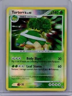 Pokemon Diamond and Pearl #17/130 Torterra Reverse Holo Moderately played - Image 1