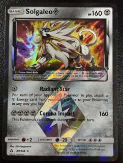 Solgaleo Prism Star 89/156 Pokemon SM - Ultra Prism Holo Prism Rare MP - Image 1