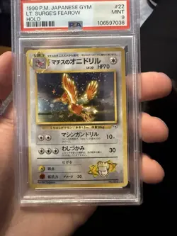 Pokemon Lt. Surge's Fearow GYM Japanese Holo Rare #022 PSA 9 Mint - Image 1