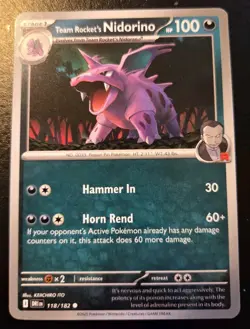 Team Rocket's Nidorino 118/182 Common Scarlet & Violet: Destined Rivals Pokemon - Image 1