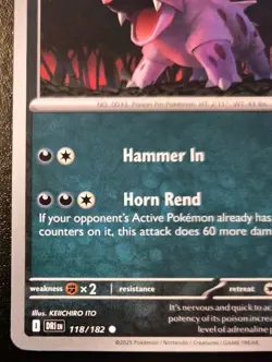 Team Rocket's Nidorino 118/182 Common Scarlet & Violet: Destined Rivals Pokemon - Image 4