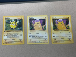 1999 Pokemon Pikachu (3) 1st Ed. Jungle, Red Cheek, White/Yellow Cheek - Image 1