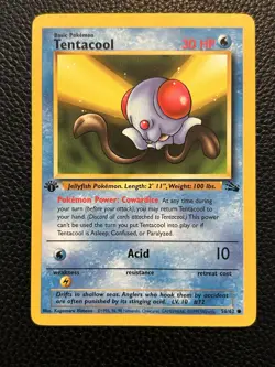 Pokemon 1st Edition Fossil Tentacool 56/62 - Image 1