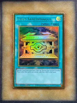 Yugioh Gold Sarcophagus MGED-EN041 Gold Rare 1st Ed NM - Image 1