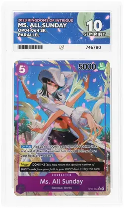 One Piece Ms. All Sunday OP04-064 Alt Art ENGLISH Kingdoms Of Intrigue - ACE 10 - Image 2