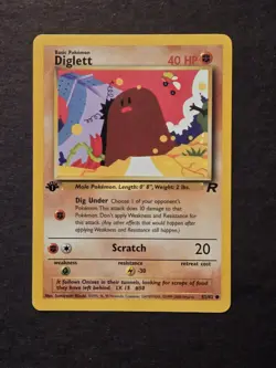 Pokemon Card 2000 WOTC Team Rocket Set DIGLETT 52/82 1st Edition - Image 1