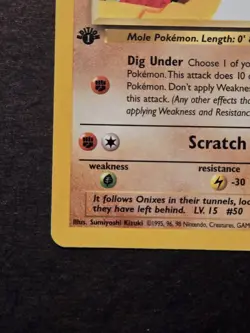 Pokemon Card 2000 WOTC Team Rocket Set DIGLETT 52/82 1st Edition - Image 5
