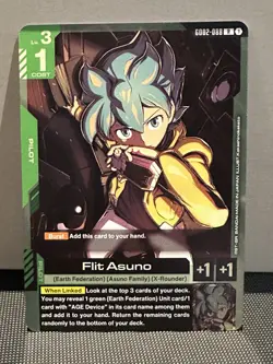 GUNDAM TCG - FLIT ASUNO Rare Card GD02-088 HOLO FOIL ENG DUAL IMPACT - Image 1