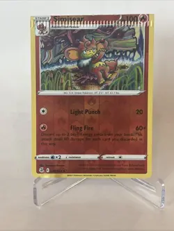 (ERROR CARD CRIMP MISCUT) Simisear 038/264 Reverse Holo - Pokemon Fusion Strike - Image 1