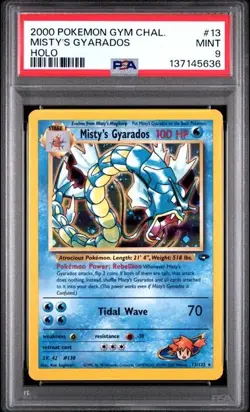 Pokemon Gym Challenge 2000 Misty's Gyarados Holo Rare Card 13/132 Graded PSA 9 - Image 1