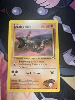 Pokemon TCG Brock's Onix Gym Heroes 69/132 Unlimited Common Card NM - Image 1