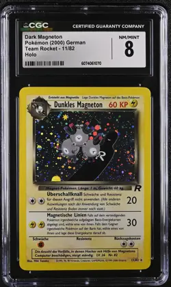 CGC 8 GERMAN Dark Magneton 2000 Team Rocket 11/82 Holo Pokemon Card - Image 1