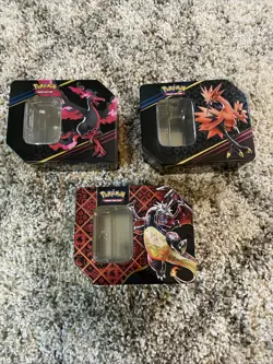 POKEMON LOT OF TRADING CARD GAME STORAGE CASE TIN METAL CASES Empty No Cards - Image 1