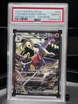 2025 Pokemon Sv10: Destined Rivals #232 Cynthia's Garchomp ex SIR/Holo PSA 10 - Image 1