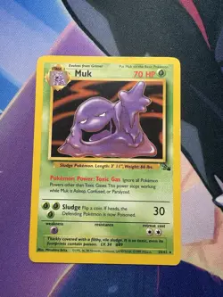 Pokemon TCG Muk 28/62 Fossil Non-Holo Card MP Condition - Image 1