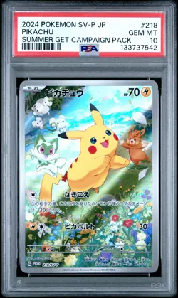 2024 POKEMON JPN SV-P PROMO #218 PIKACHU PSA 10 - Image 1