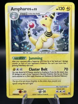 2007 Pokemon TCG Secret Wonders - Ampharos 1/132 HOLO - Image 1