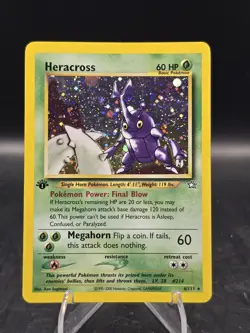 Pokemon TCG Heracross 6/111 1st Edition Neo Genesis Holo Rare LP - Image 1