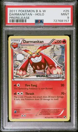 PSA 9 Darmanitan - (Prerelease) 25/114 Black & White Holo Pokemon - Image 1