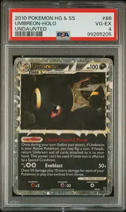 Pokemon Umbreon Prime Undaunted Holo Ultra Rare #86 PSA 4 - Image 1