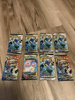 Pokemon Sun and Moon Cosmic Eclipse 8 Booster Packs Bundle - Sealed - See Photos - Image 1