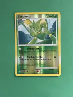 2008 Pokemon Scyther LV.11 Reverse Holo 49/100 Stormfront NRMT - Image 1