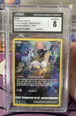 2023 Pokemon Crown Zenith Galarian Gallery #GG10 Mew CGC 8 NM-MT - Image 1