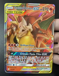 Pokemon Charizard & Braixen GX TAG TEAM Holo SM-Cosmic Eclipse 22/236 - Image 3