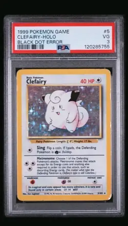 Pokemon Clefairy Black Dot Error PSA 3 1999 Base Set Unlimited - Image 1