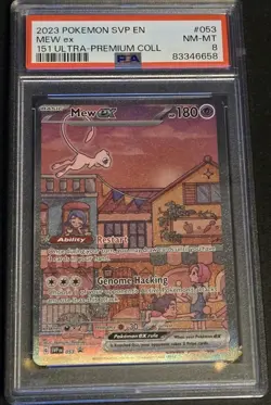 Mew EX SVP 053 Pokemon TCG Scarlet & Violet 151 PSA 8 - Image 1