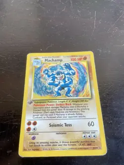 Pokemon TCG Machamp Base Set 8/102 Holo 1st Edition Holo Rare - Image 1