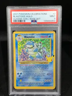 Pokemon PSA 9 MINT Celebrations Blastoise 2/102 Classic Collection Holo - Image 1