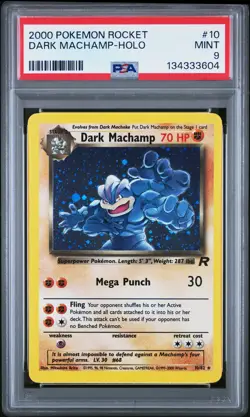 2000 Pokemon Rocket #10 Dark Machamp-Holo PSA 9 - Image 1
