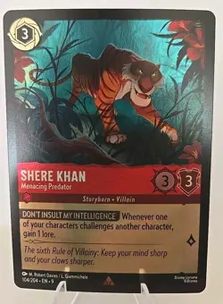 Shere Khan Menacing Predator 104/204 Disney's Lorcana Fabled Cold Foil - Image 1