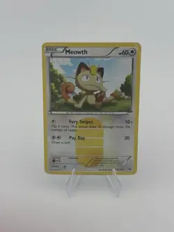 Pokemon TCG Meowth Holo Secret Rare Black White Noble Victories Card 102/101 MP - Image 1