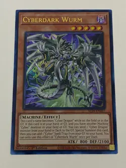Yugioh - Cyberdark Wurm x 3 - 1st Edition Ultra Rare NM - Free Holo Card - Image 2