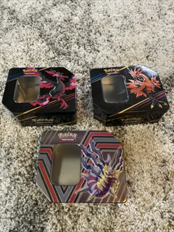 POKEMON LOT OF TRADING CARD GAME STORAGE CASE TIN METAL CASES Empty No Cards - Image 1