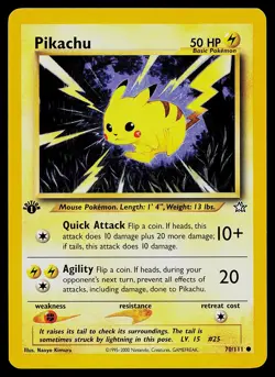 Pokemon Card - Pikachu Neo Genesis 70/111 Common 1st Edition - Image 1