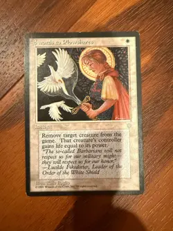 Vintage MTG Magic the Gathering Swords to Plowshares Ice Age LP - Image 1