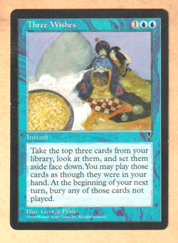 1996 MTG Magic the Gathering Three Wishes Visions - Image 1