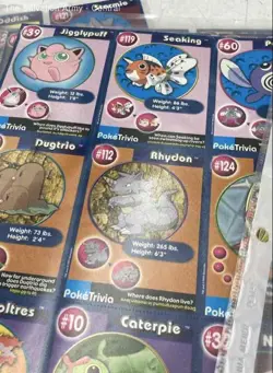Pokemon Multicolor Poke Trivia Jigglypuff Rectangle Shape Movie Cards Set Lot Of - Image 1