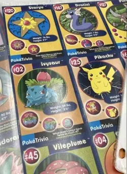 Pokemon Multicolor Poke Trivia Jigglypuff Rectangle Shape Movie Cards Set Lot Of - Image 3