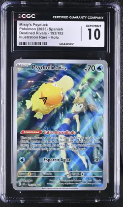 2025 Pokemon SV Destined Rivals Misty's Psyduck #193/182 CGC 10 Spanish - Image 1