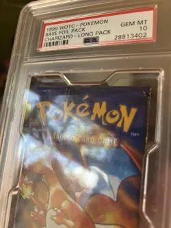 1999 WOTC - POKEMON BASE FOIL PACK CHARIZARD - LONG PACK PSA 10 - Image 4