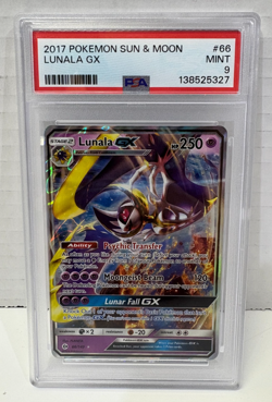 2017 Pokemon Sun & Moon Base Set Lunala GX #66 PSA 9 - Ships Fast! - Image 1