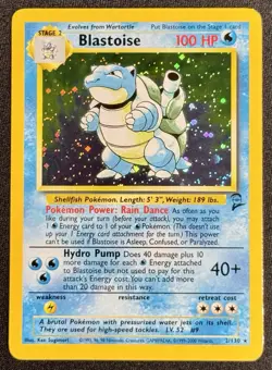 2000 Pokemon Base Set 2 Blastoise Holo #002/130 English - Image 1