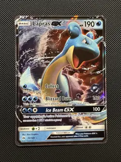 Pokemon TCG Lapras GX 35/149 Sun & Moon Base Set Ultra Rare Holo Near Mint - Image 1