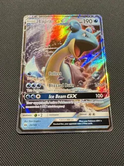 Pokemon TCG Lapras GX 35/149 Sun & Moon Base Set Ultra Rare Holo Near Mint - Image 2